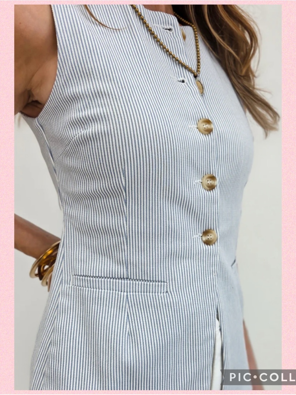 💖The Workshop Striped Button-Down Long Vest💖